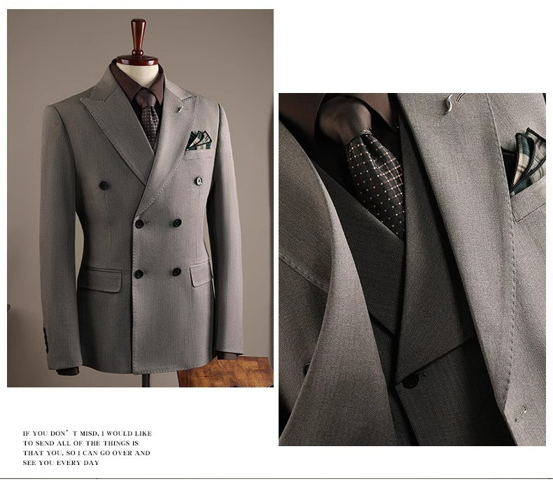 西装套装男士成都商务正装定制高级感西服套装新郎结婚礼服带马甲详情10