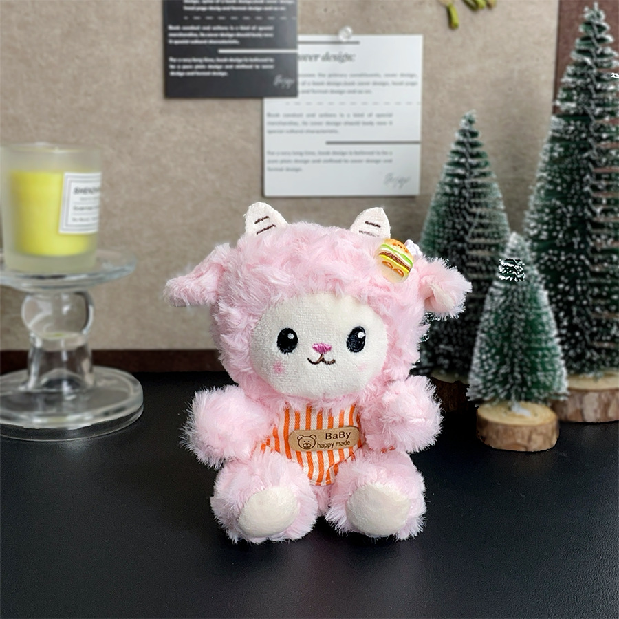 New cute and girlish baked little sheep plush toy doll backpack pendant tabletop little sheep doll keychain doll pic 7