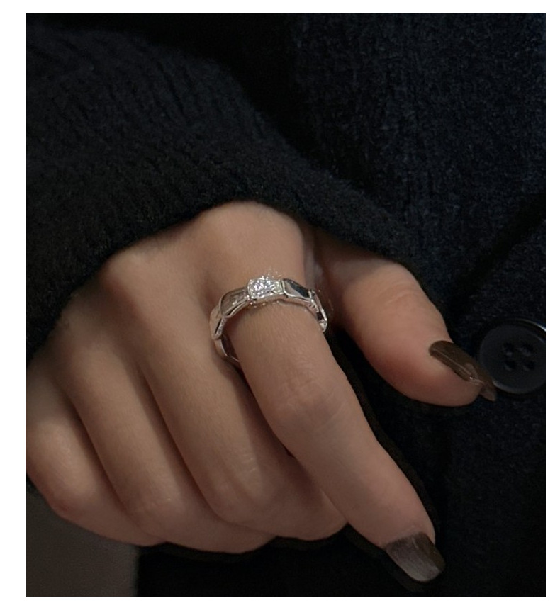 S925 sterling silver Korean-style niche design and texture scale ring, Korean-style fashionable texture simple ring wholesale pic 9