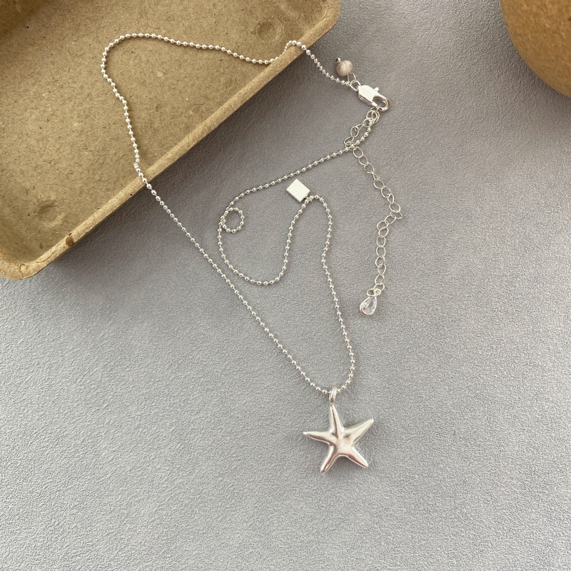 小清新淡水珍珠五角星海星吊坠项链女小众高级日常百搭叠戴毛衣链详情5
