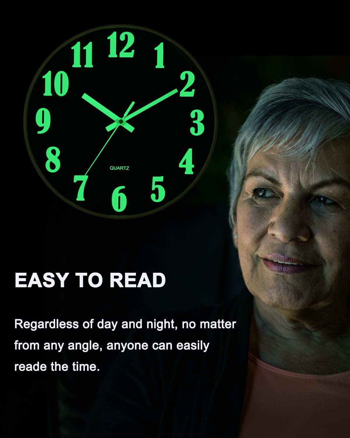 MDF夜光静音挂钟创意卧室客厅简约发光石英钟纤板木质时钟表批发详情18