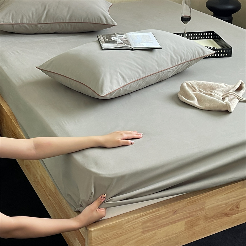 Long-staple cotton single item, all-cotton brushed quilt cover bed, simple pigment color pure cotton autumn and winter 1.8m bedding pic 189