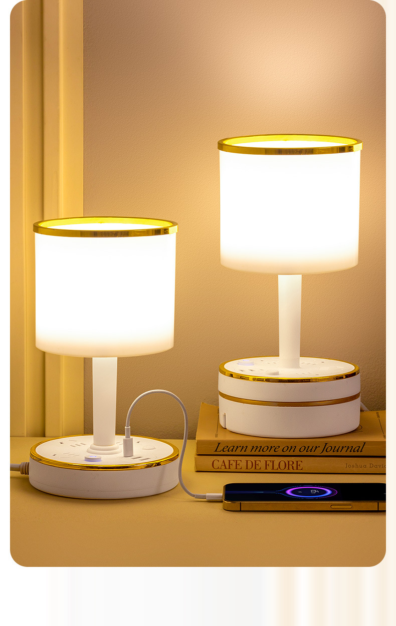 Retractable storage desk lamp socket long wire multi-functional eye-protecting student home with USB night light power strip pic 21