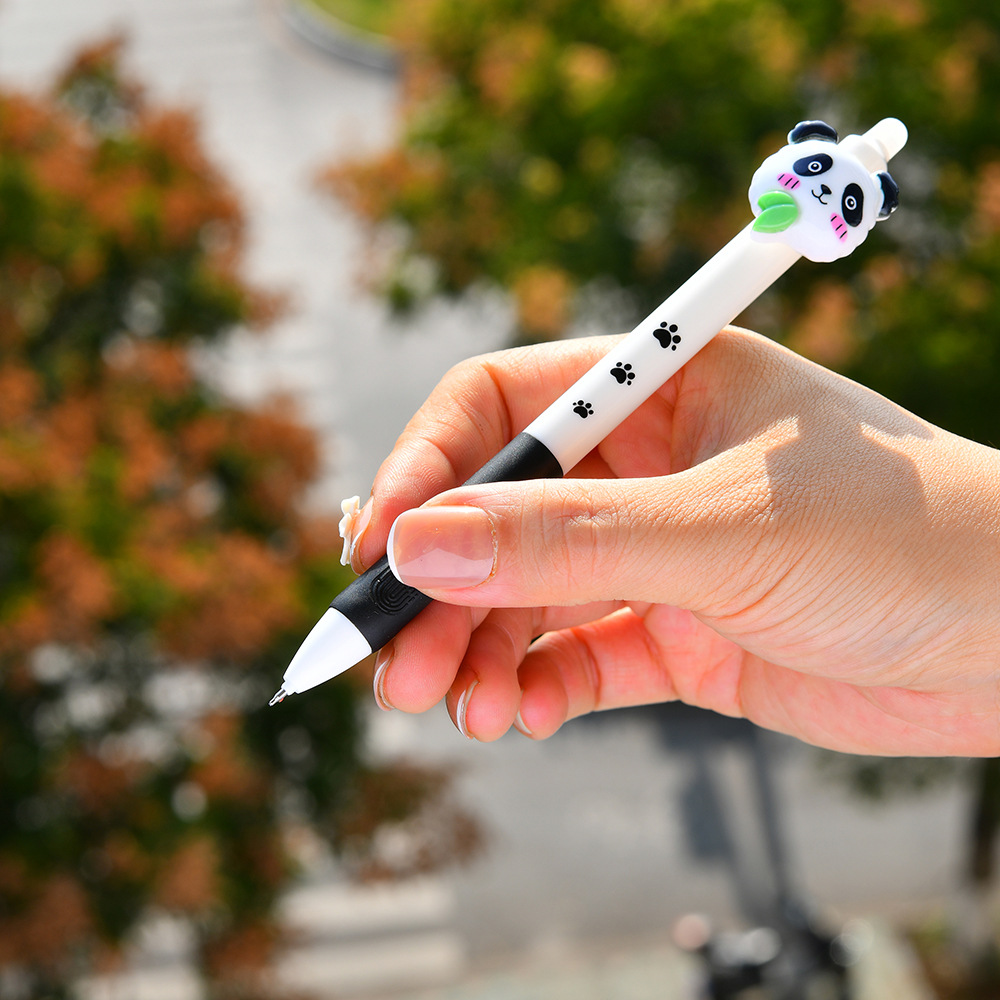 Chenxi Little Panda Erasable Pen ST0.5mm, smooth writing tip, crystal blue erasable gel pen, special for students pic 7