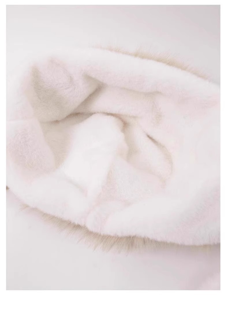 一件代发加厚毛绒绒狐狸耳朵帽子围巾一体秋冬季防寒保暖雷锋帽护颈显脸小地摊批发详情12