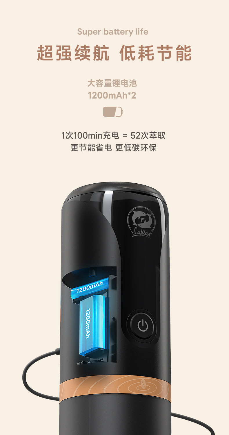 iCafilas户外迷你电动便携意式便携泡茶胶囊咖啡杯器具批发咖啡机详情44