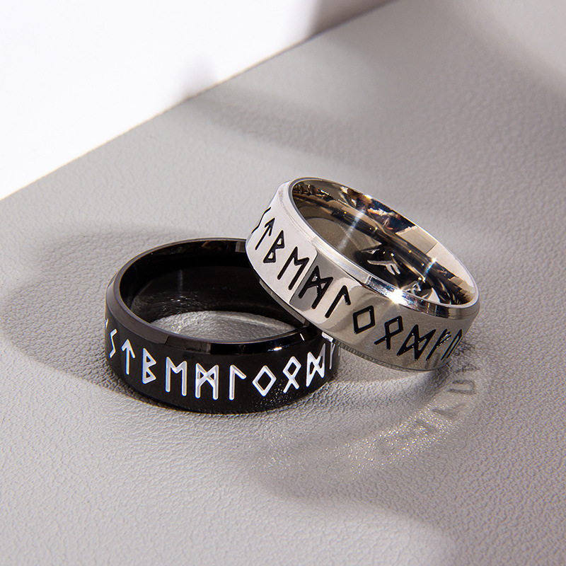 The new Viking stainless steel ring and Rune totem ring for men from the Nordic cross-border Amazon temu pic 5