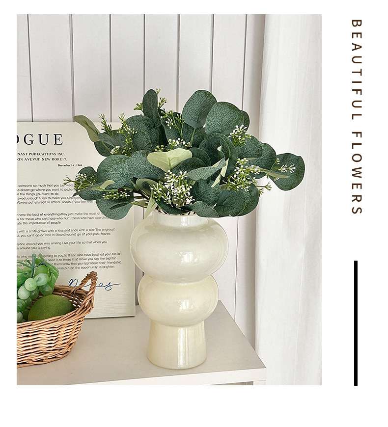 仿真尤加利带果金钱叶苹果叶diy装饰仿真植物跨境亚马逊厂家批发详情12