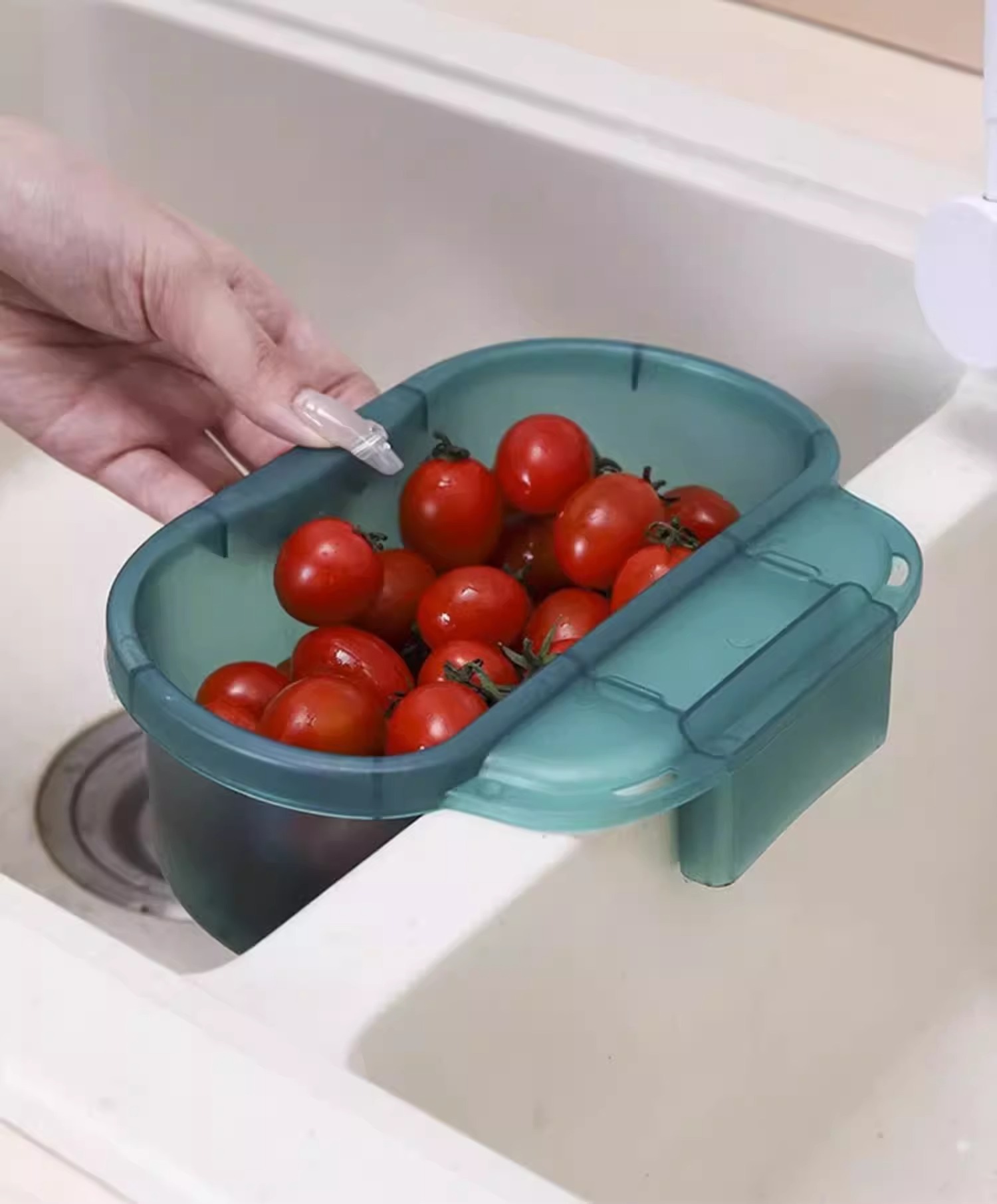 可挂式沥水篮厨房河马清洗篮水槽垃圾过滤网架果蔬盆洗菜池置物架详情17