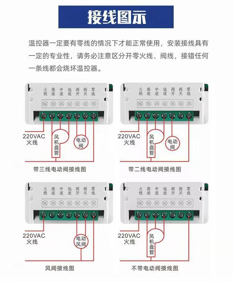 中央空调温控器触摸风机盘管控制器三速开关面板水冷空调控制面板详情10