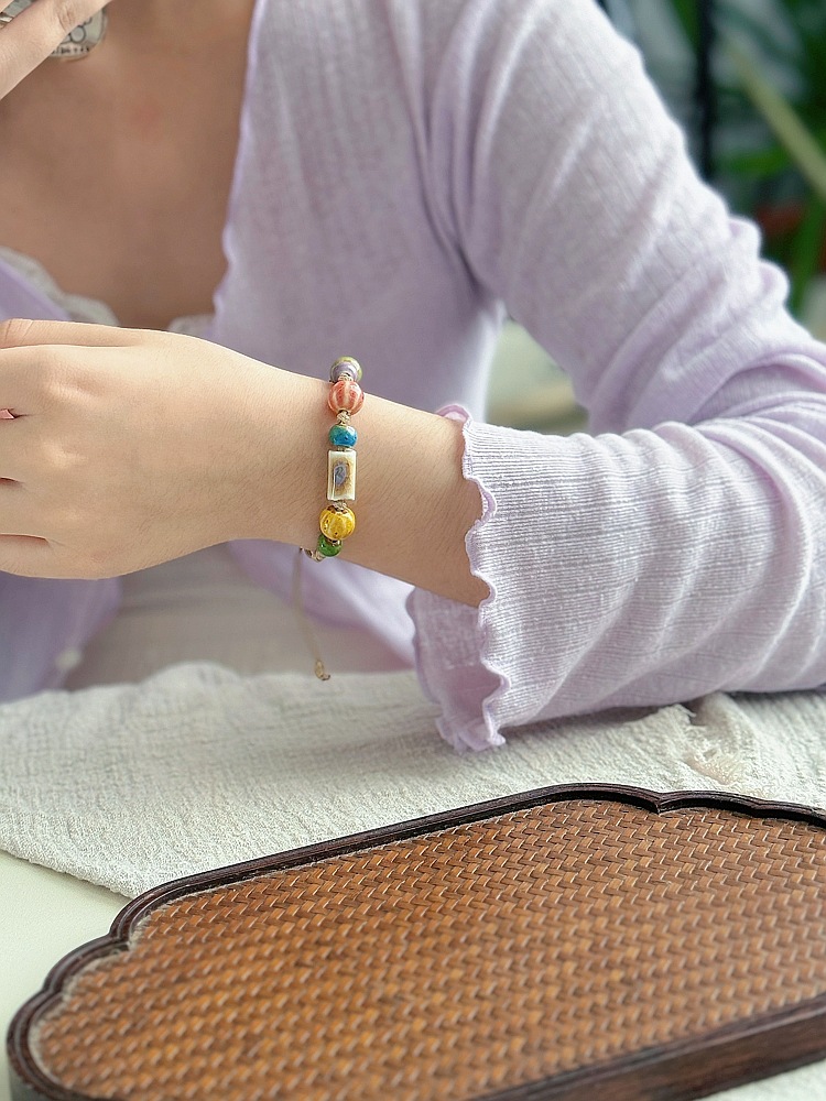 景德镇陶瓷手链民族风女古风编织手绳礼物学生森系文艺新中式饰品详情6