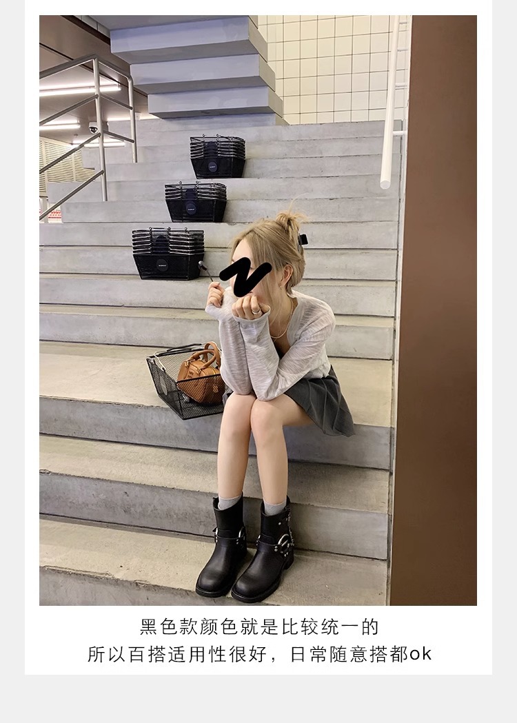 【sheii苏茵茵】梦玲同款~阿miu真皮中高筒西部牛仔靴女骑士长靴详情27