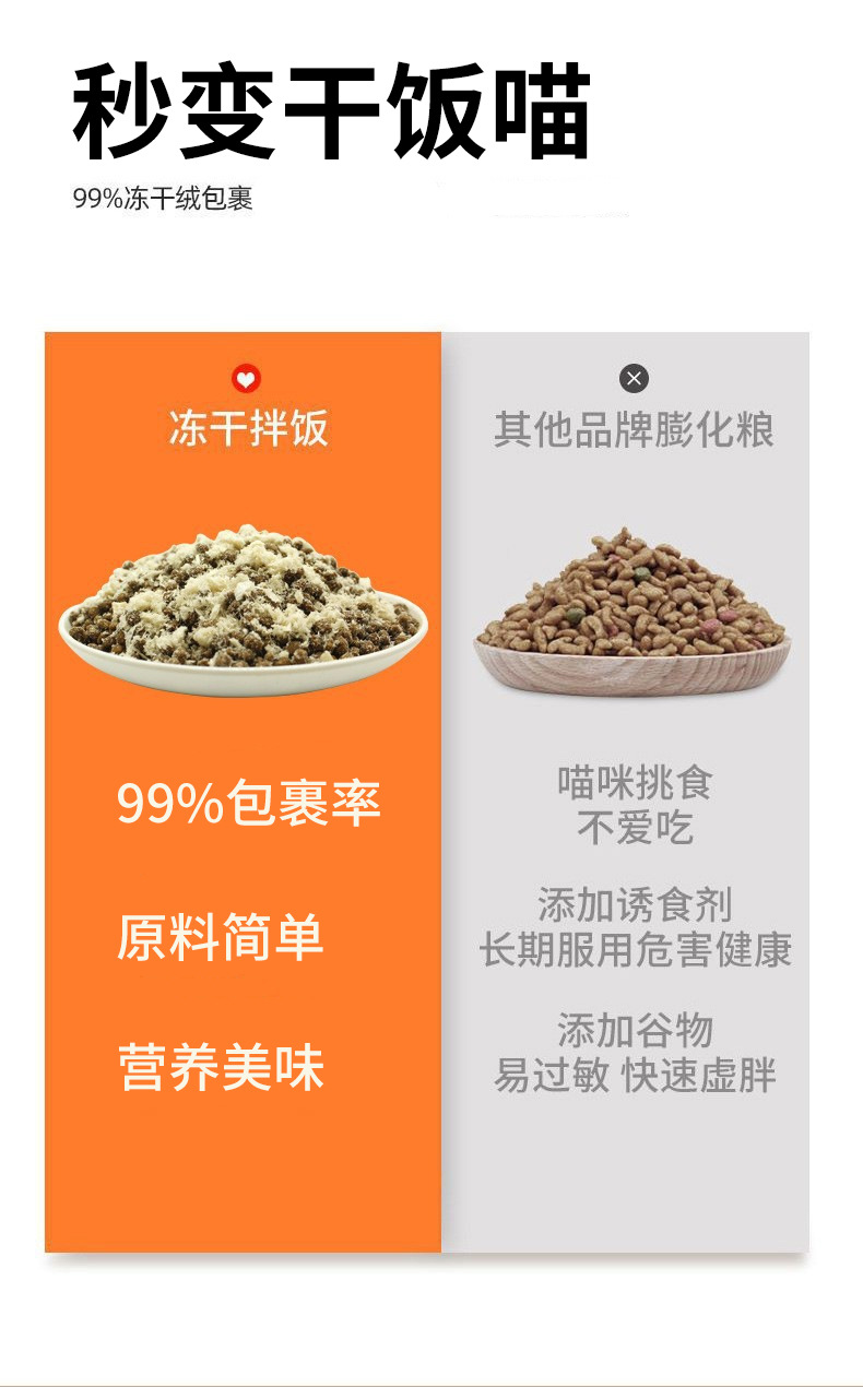 猫粮厂家批发代发通用宠物粮冻干鸡肉绒成猫幼猫全价冻干雪花猫粮详情6