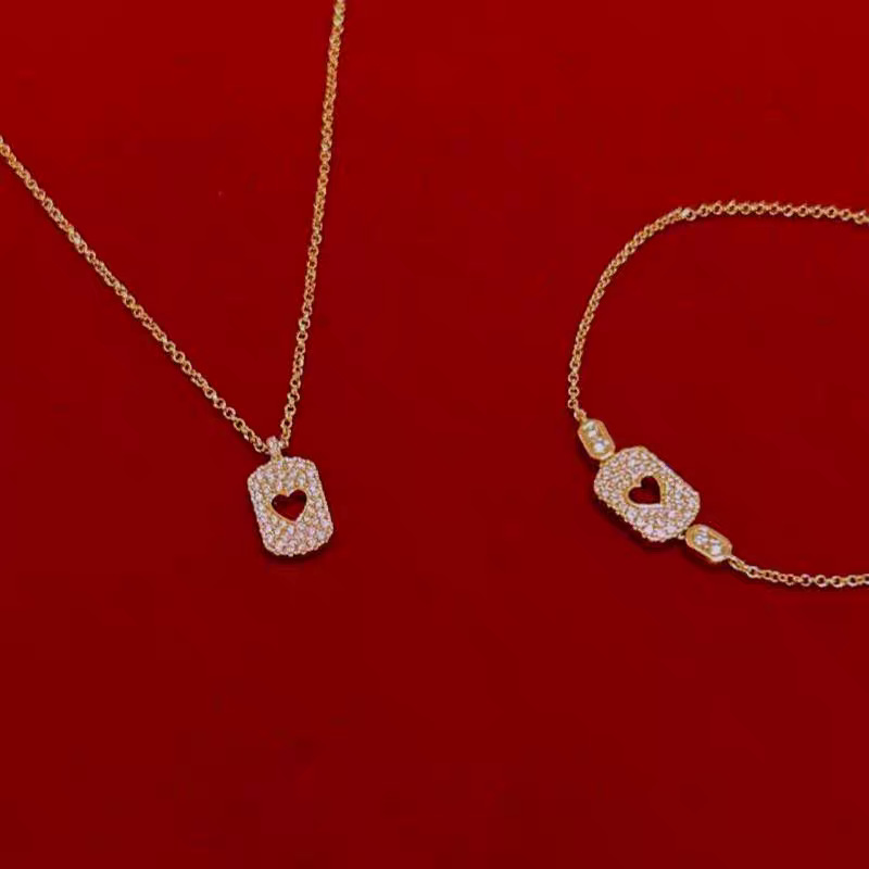 韩国镶钻十字架爱心项链小众设计金属冷淡风锁骨链毛衣链个性气质详情4