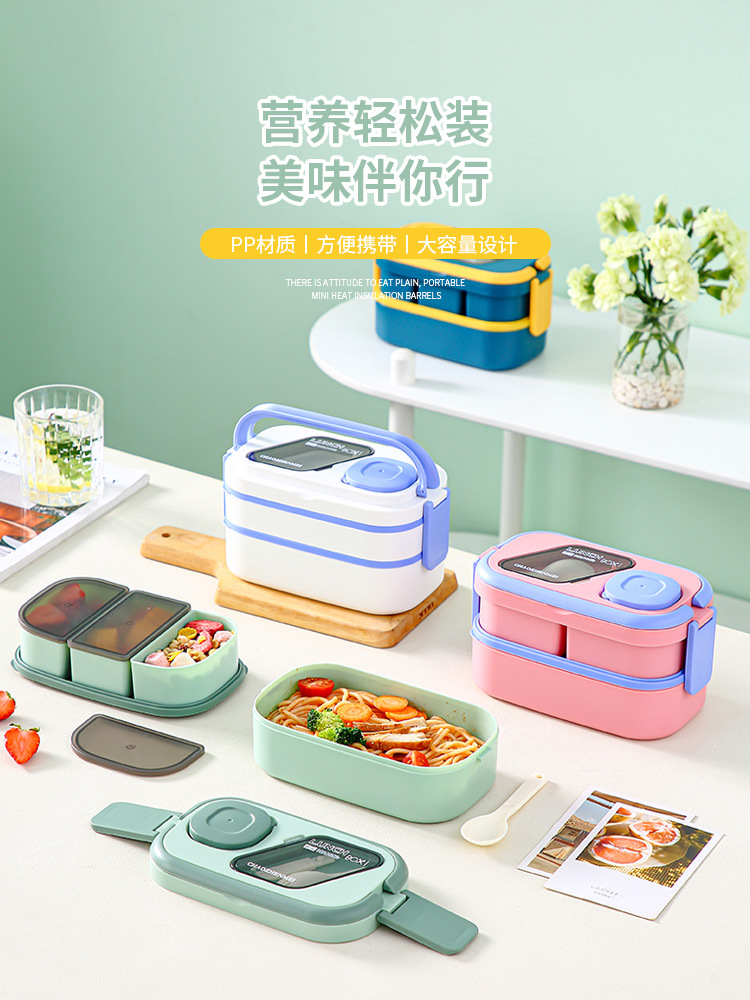 多层便当盒分格带酱料盒可微波加热学生上班族饭盒便携餐盒饭盒详情10