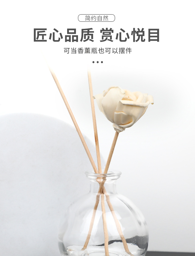 现货加厚玻璃圆球香薰瓶空瓶藤条挥发瓶香水瓶家居摆件香料瓶批发详情2