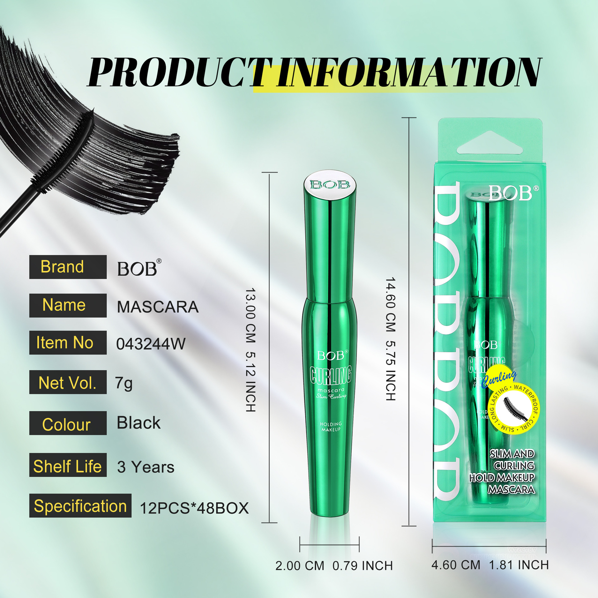 Cross-border BOB export, Thailand, Bangladesh, best-selling 3D stereoscopic thick and charming mascara, thick and curly makeup pic 5