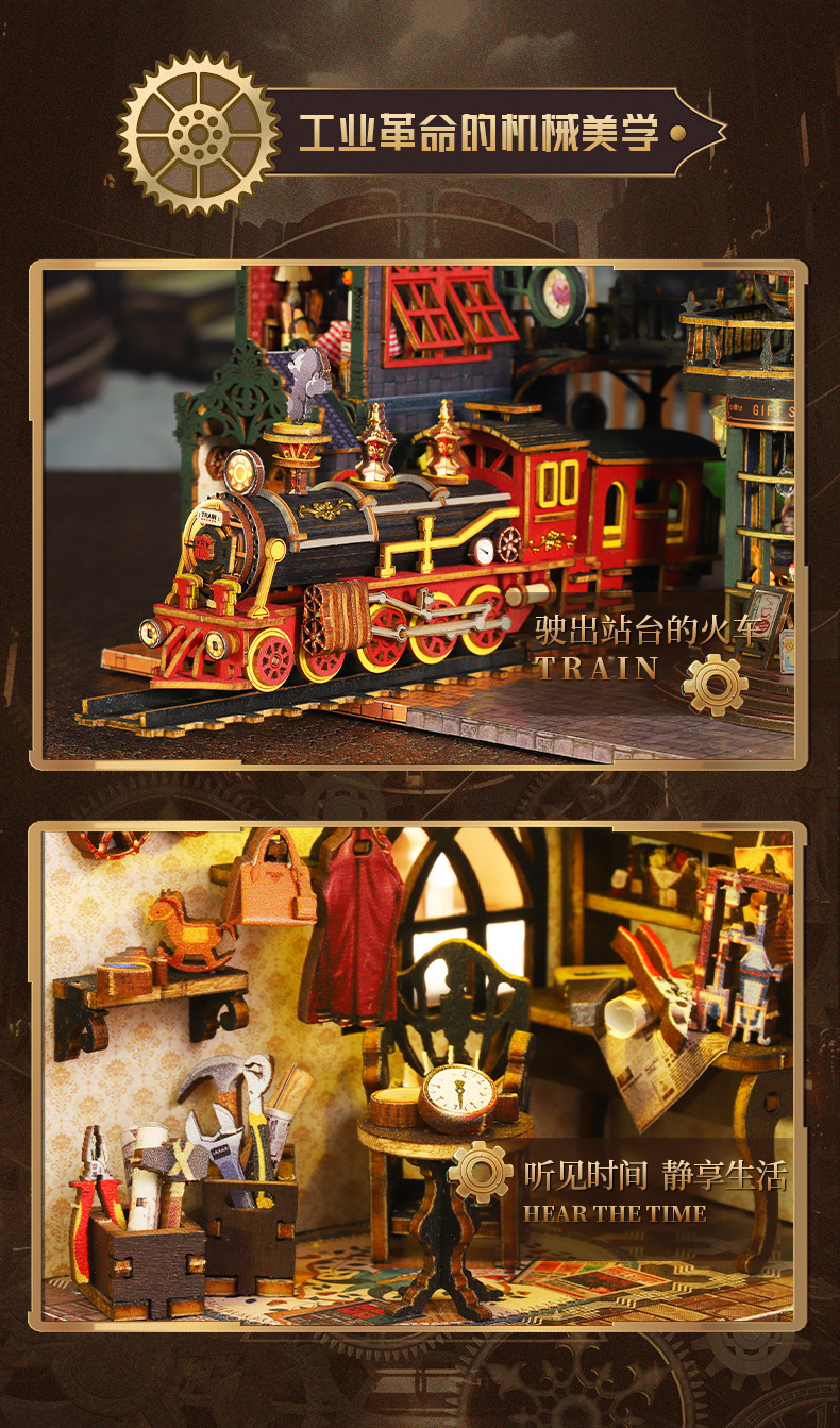 Jiate diy House Trajectory Youcheng Cross-border E-commerce Toy Model Manual Assembly DIY House DIY Bookstand pic 6