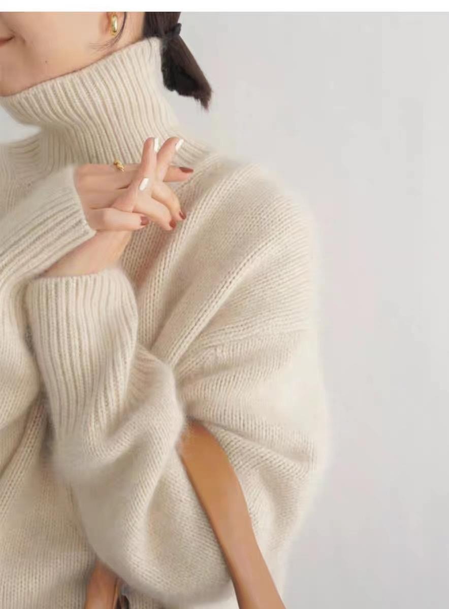 A loose and versatile knitted pullover with a laid-back style for women to wear over a high-neck sweater from Europe and America in the autumn and winter of 2025 pic 23