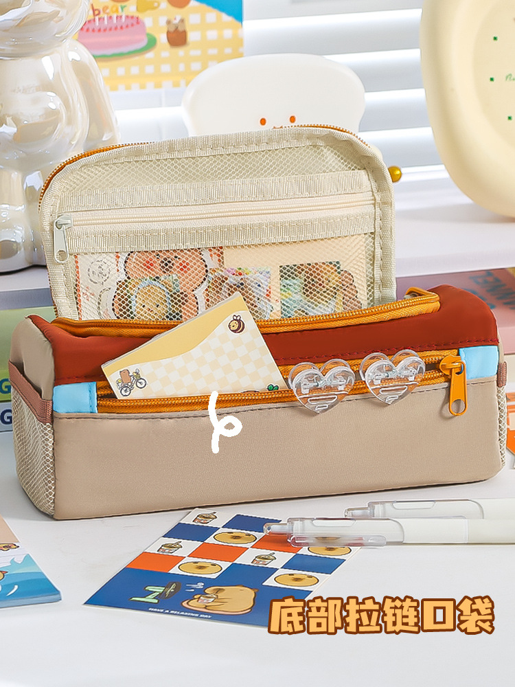 2025新款四方星星笔袋手提多功能文具袋高颜值小众多层文具铅笔盒详情10