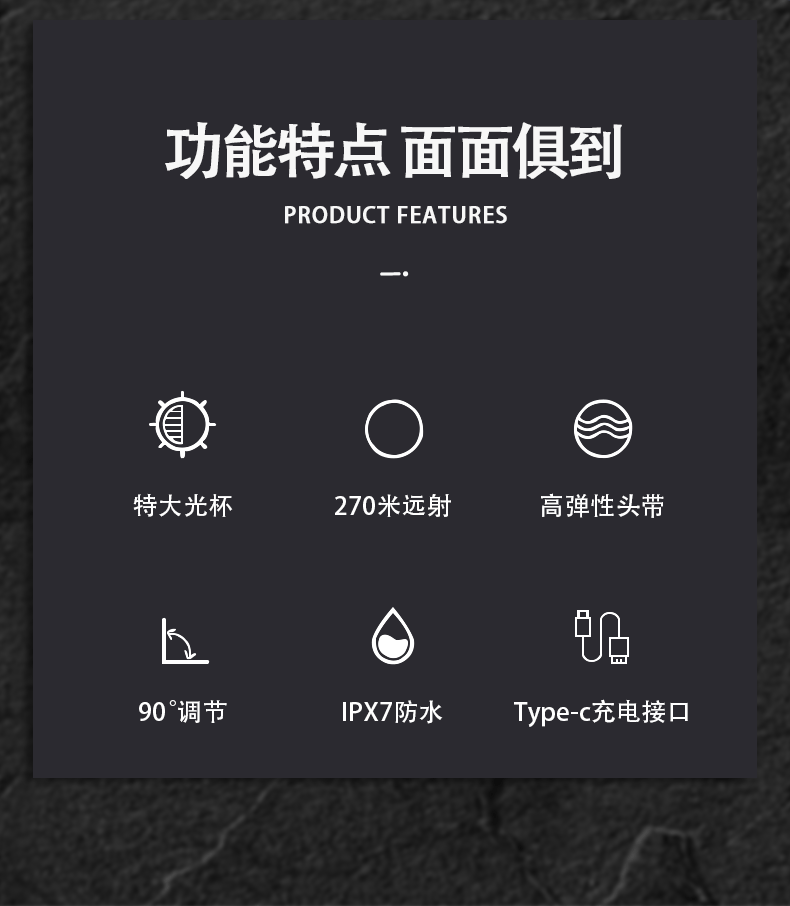 White laser headlamp, telescopic zoom, outdoor strong light long-range flashlight, night fishing, camping head-mounted lighting flashlight, daily necessities pic 2