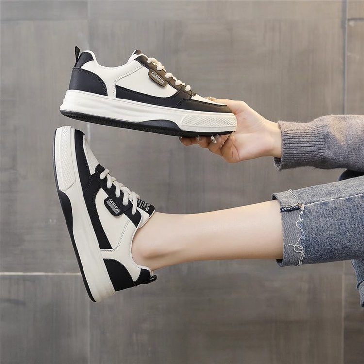 爆款皮面小白鞋女2024秋季新款鞋子百搭女鞋厚底板鞋休闲鞋运动鞋详情12