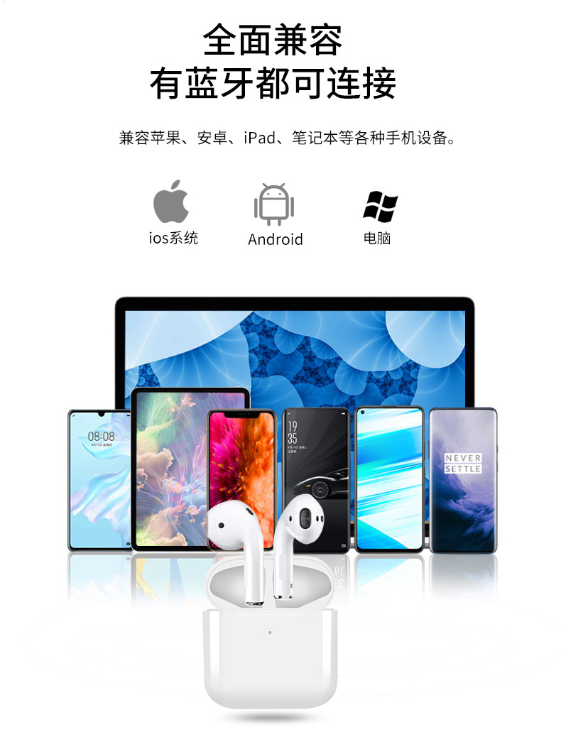 跨境私模入耳式无线耳机开盖自动配对 降噪运动TWS立体声蓝牙耳机详情11