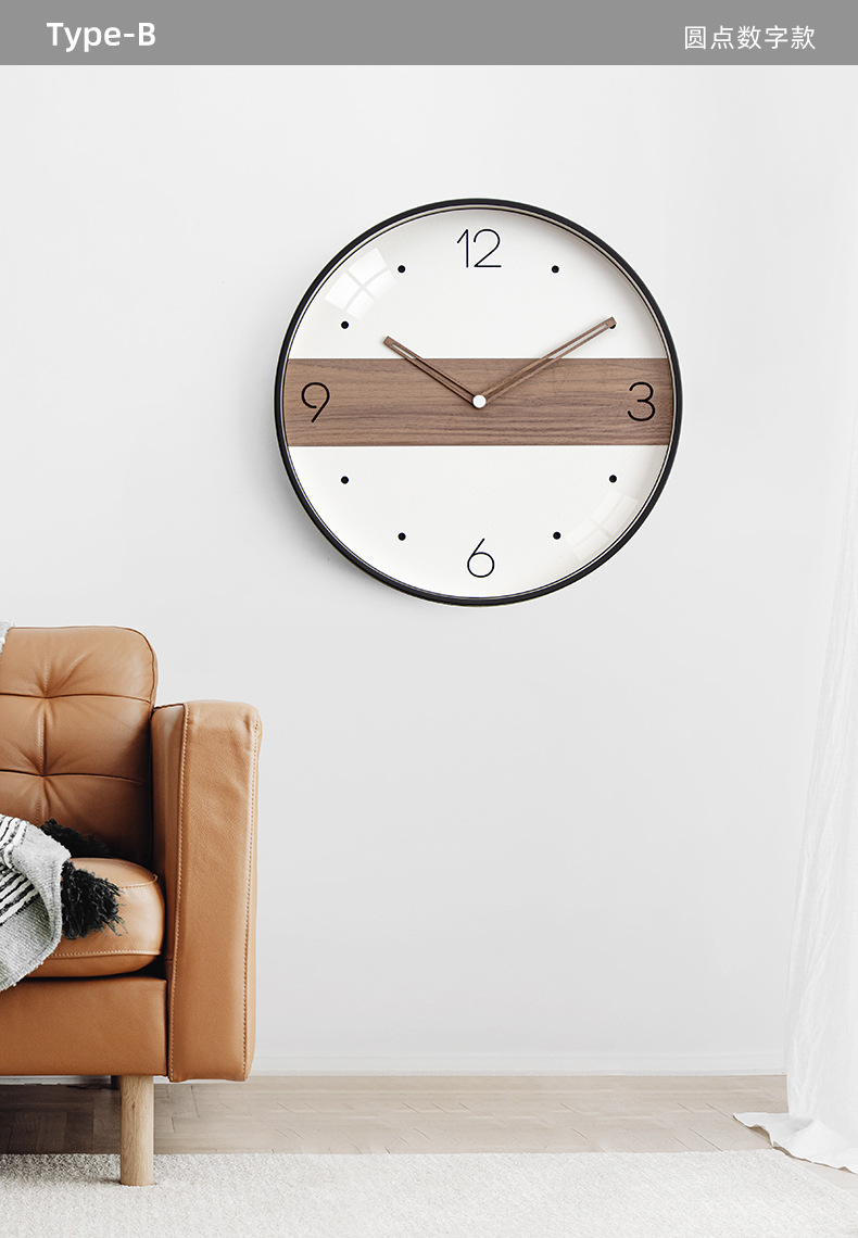 现代简约北欧创意挂钟客厅卧室家用静音时钟挂墙钟表 WALL CLOCK详情7