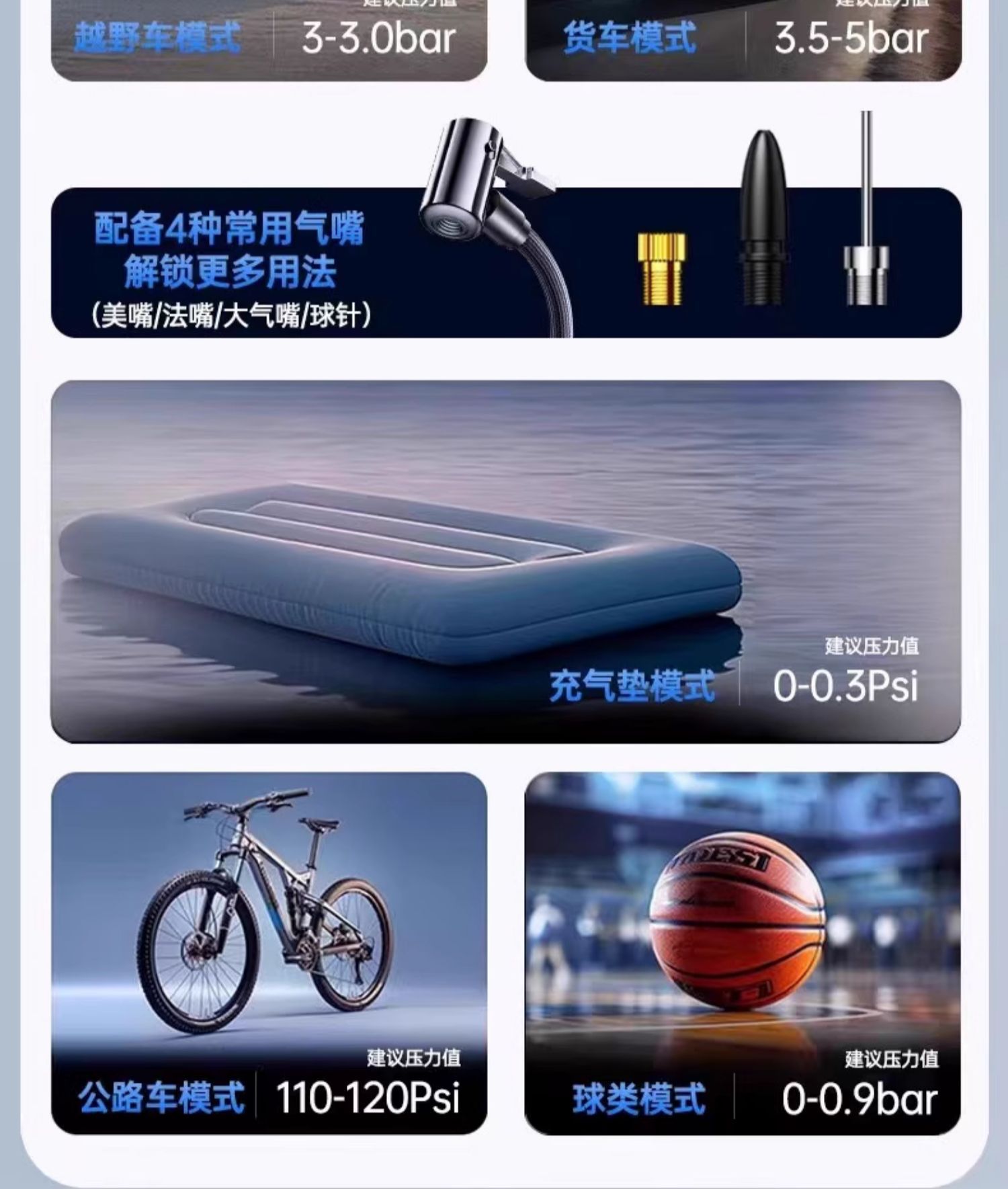 车载应急启动电源充气泵一体机汽车专用搭电宝无线便携电动打气泵详情13