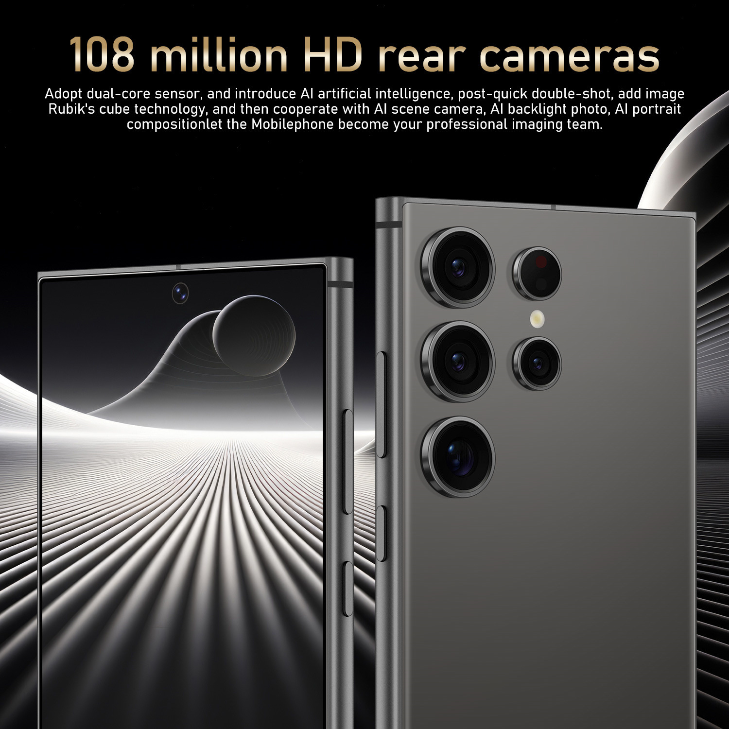 TK爆款S24 Ultra真4G 6+64GB跨境手机全球版直角屏7.3寸智能手机详情7