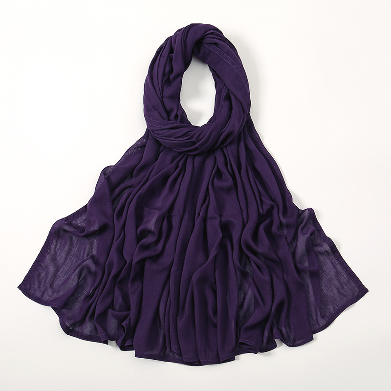 秋季新款纯色热销马来印尼人棉头巾  单色宽边薄款莫代尔透气围巾详情29