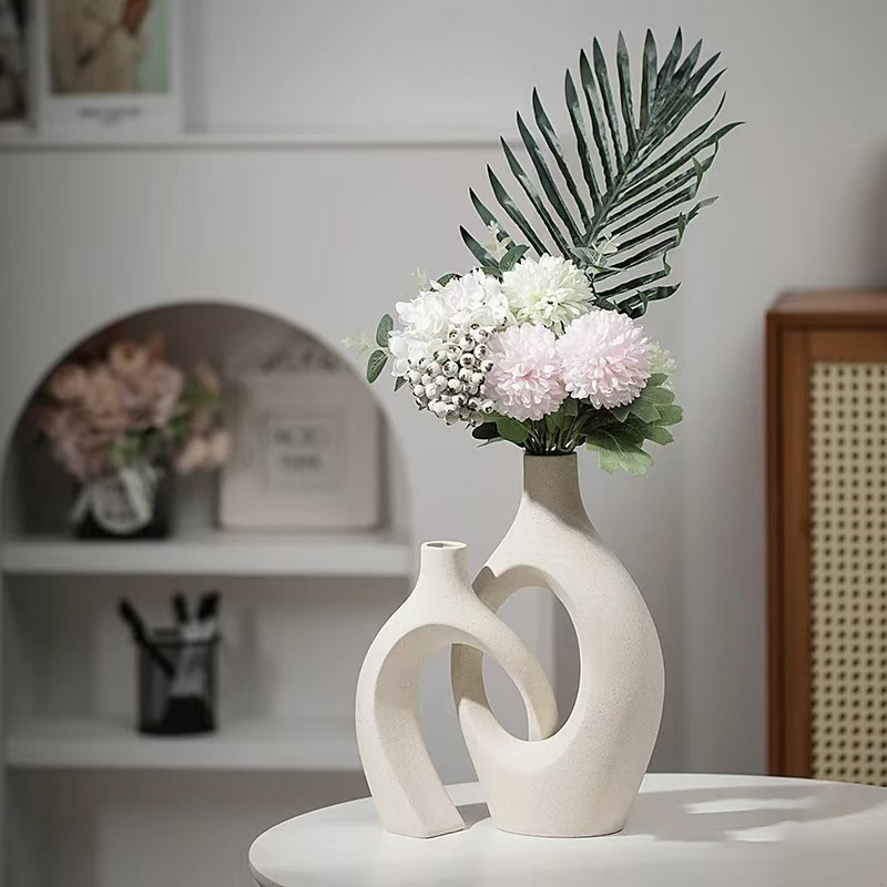 Nordic-style ceramic vases and flower arrangements, high-end and niche living room entrance hall home decoration vases and ceramic flower vases pic 2