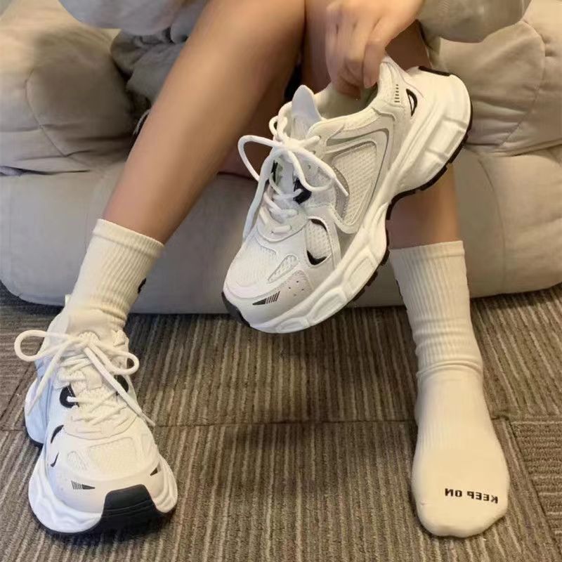 轻便运动跑步鞋女2025春季新款网面校园风阿甘老爹鞋百搭休闲潮鞋详情4