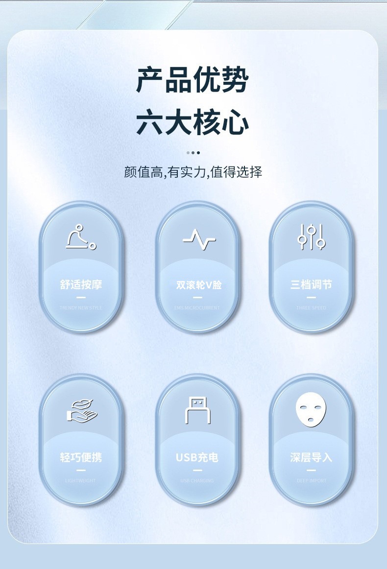 shanilak Cross-border Upgraded dual-roller Massage Device, facial beauty device, microcurrent facial lifting massage and skin rejuvenation Introduction device pic 2