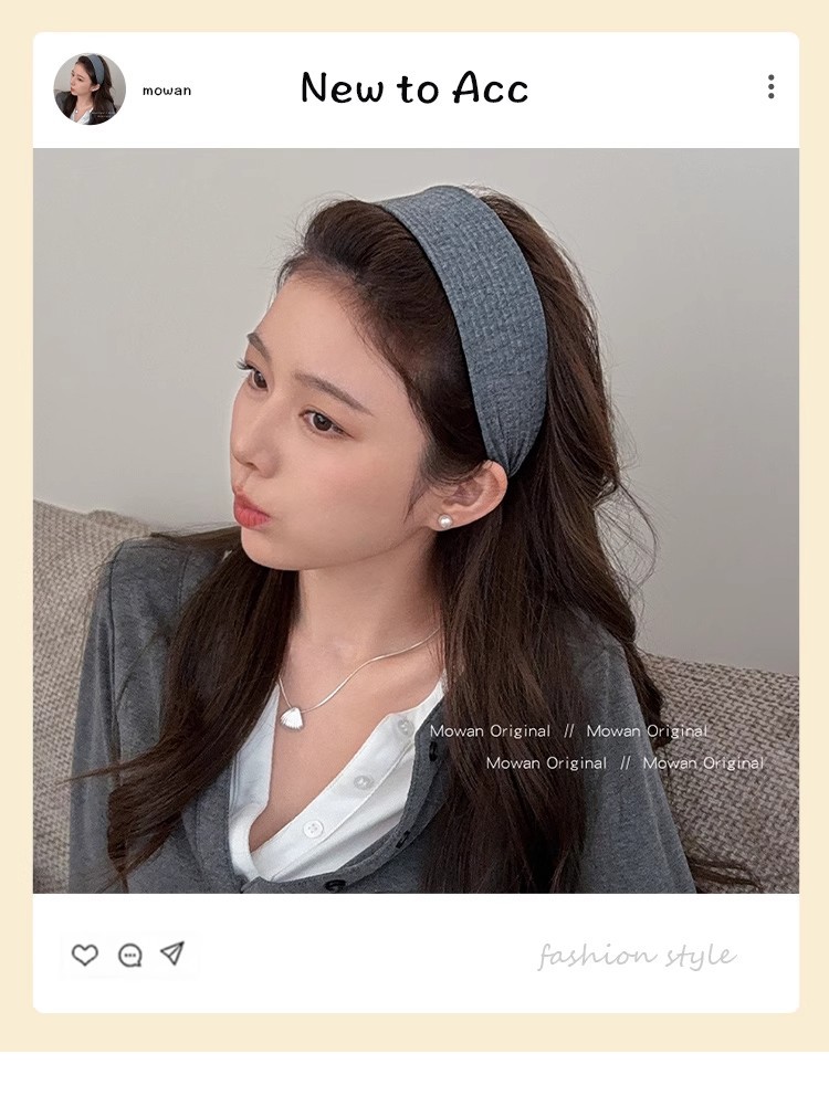 易梦玲同款窄版针织宽边发箍女高颅顶运动加宽发带头箍高级感头饰详情1