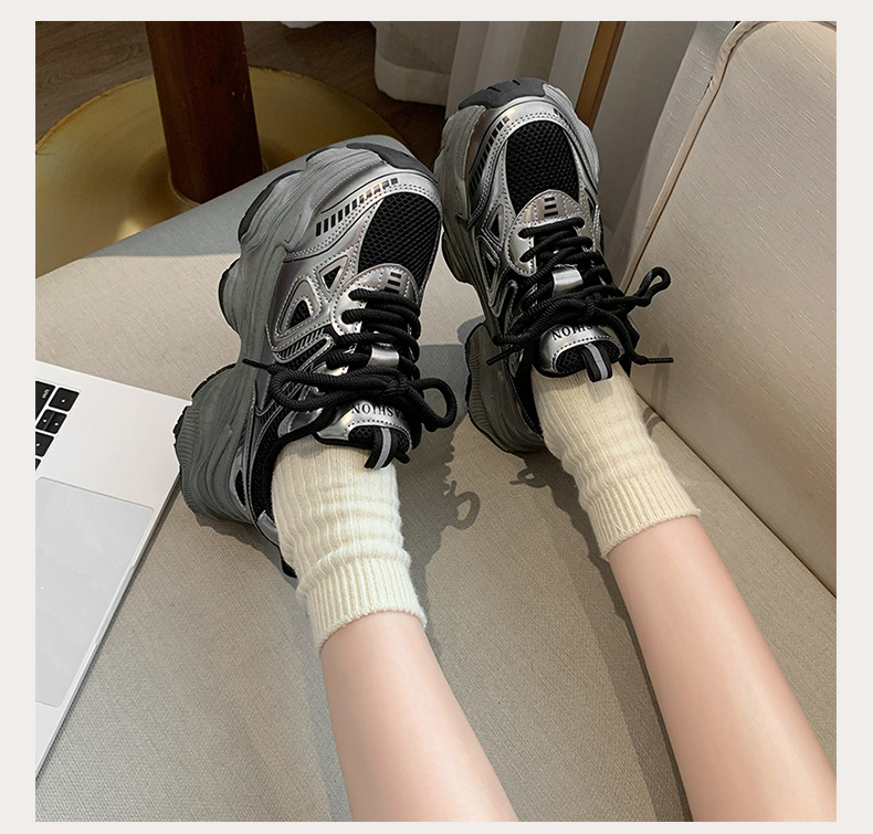 2025春夏季新款爆款老爹鞋女厚底增高轻便休闲运动鞋 网面透气百搭女式单鞋 潮流时尚舒适跑步鞋详情18