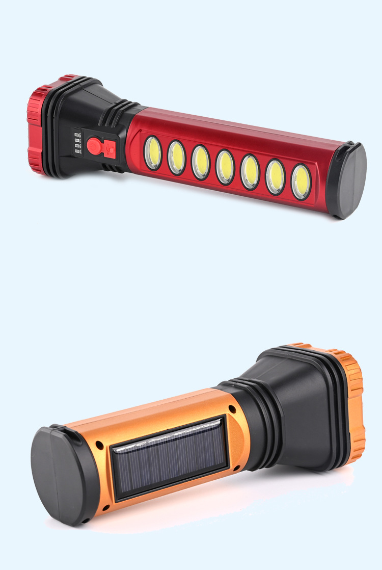 New ABS multi-functional COB outdoor household emergency light, side light, searchlight, high-intensity solar rechargeable flashlight pic 5