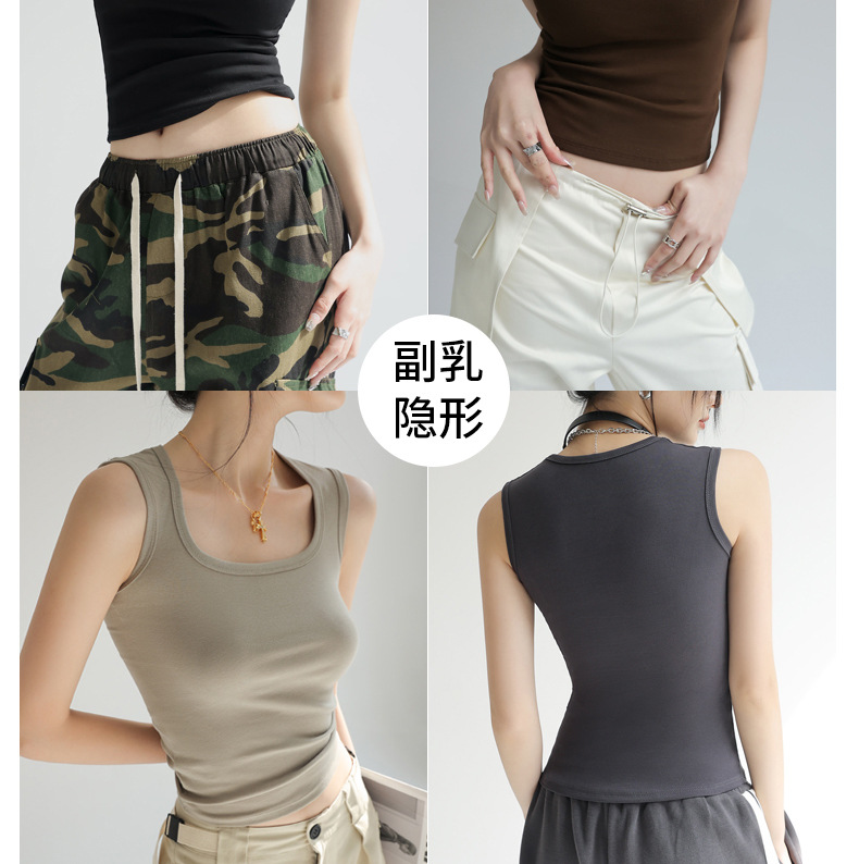 白色纯棉小背心西装内搭打底无袖吊带女士春夏秋外穿辣妹大码上衣详情6