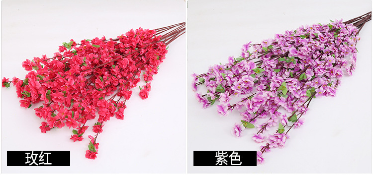 仿真桃花枝假梅花樱花枝客厅装饰绢花塑料花工程造景干花植物详情11