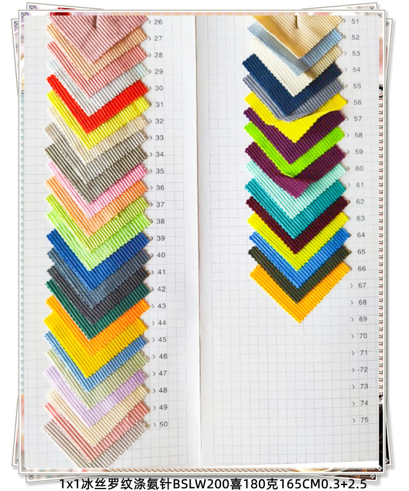 Polyester and ammonia ribbed fabric in stock: 1X1 ribbed, 2X2 textured, 5X2 ribbed, 4X3, 2X1, 8X5, 8X3, 8X4 elastic stripes pic 26