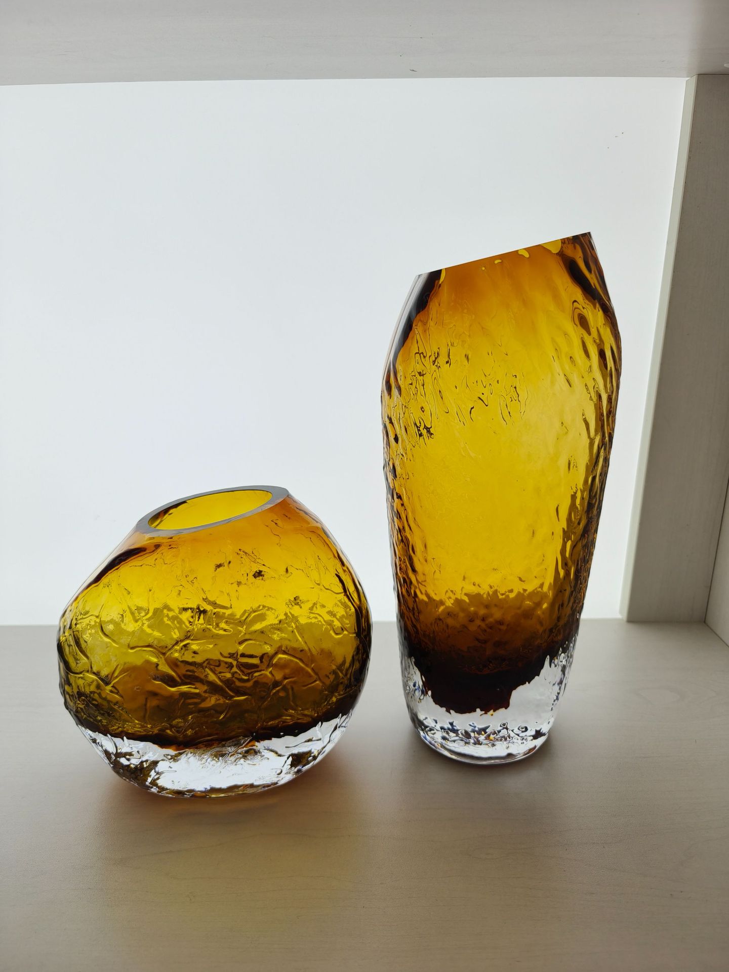 现代轻奢琉璃琥珀色浮冰手工花瓶客厅电视柜玄关高级感家居摆件品详情32