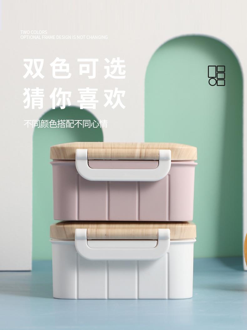木纹饭盒微波炉塑料保温日式加热便当盒简约复古餐盒便携学生饭盒详情7