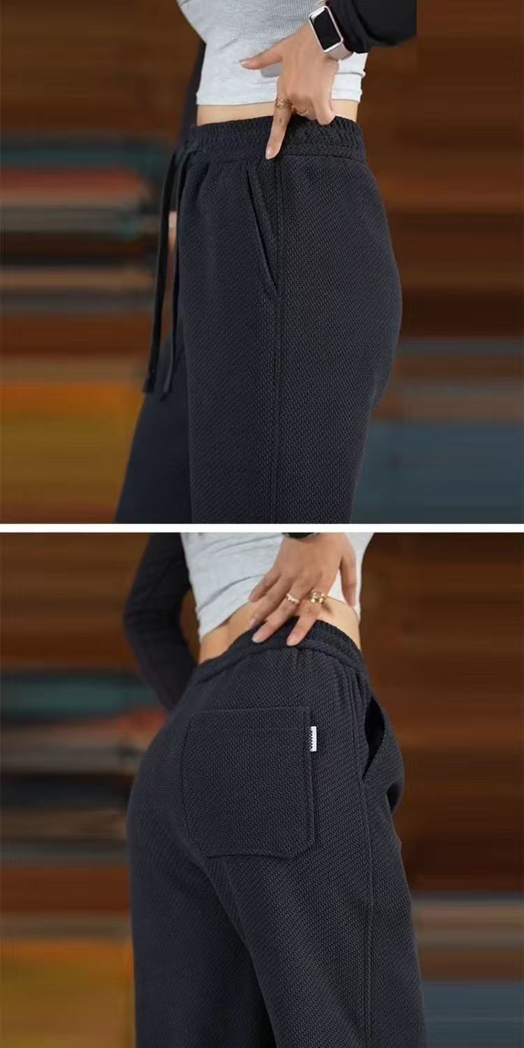 Heavyweight knitted twill sweatpants for men, new autumn and winter style, loose straight-leg pants, versatile and trendy long pants for men, 2025 style pic 7