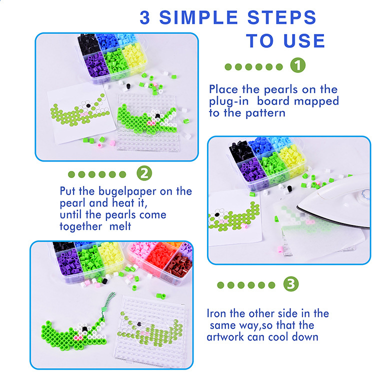 New 10mm Jigsaw bean hot melt bead DIY ocean-themed set toy 1300 pieces 1cm Jigsaw Bean XL hot beans pic 9