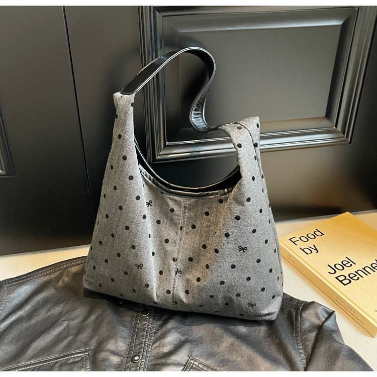 通勤大容量女包新款流行波点单肩包时尚百搭托特水桶包都市斜挎包详情49