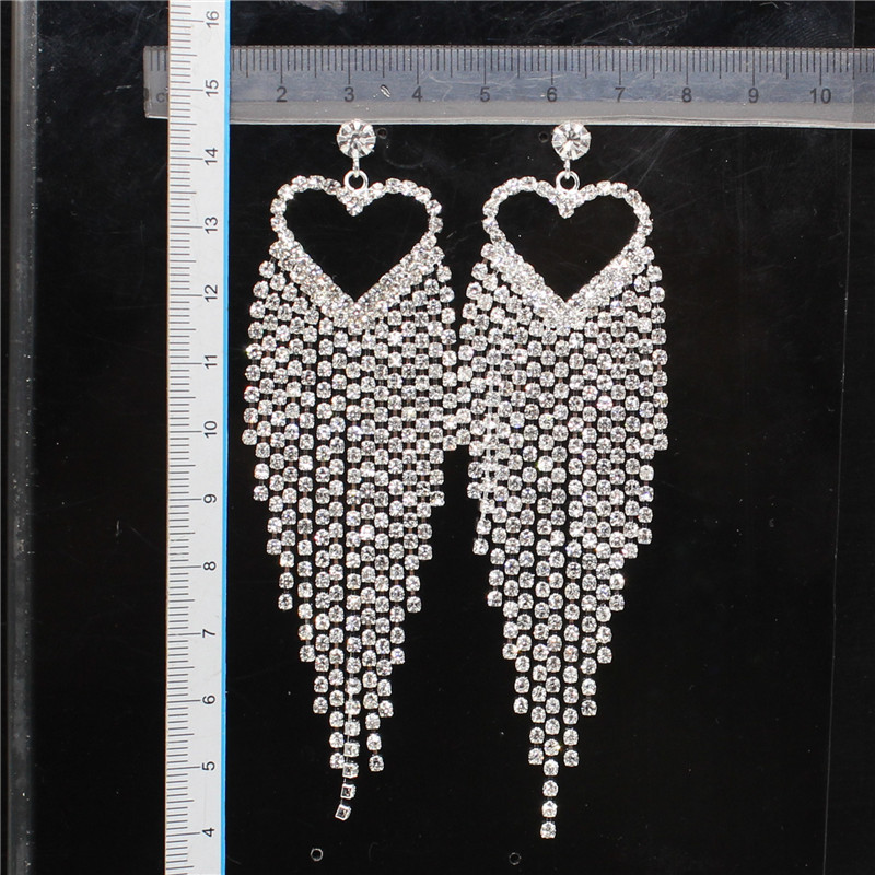 爪链流苏链装饰耳环长款耳针钻链耳饰品女孩首饰铜爪烧焊厂家直销详情15