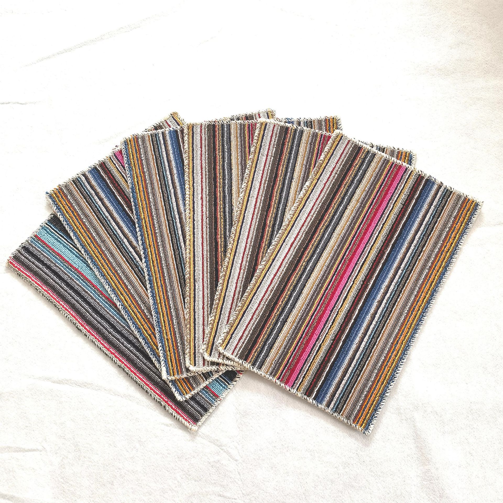 Retail a hairpin, velvet striped, rainbow fine strip, plaster dot, anti-slip base, indoor household door mat and floor mat pic 7