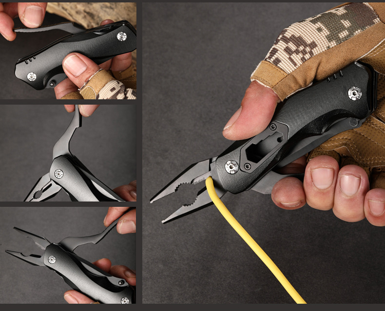 Outdoor camping mini multi-functional knife pliers EDC combination tool pliers Portable folding multi-purpose pliers set pic 13