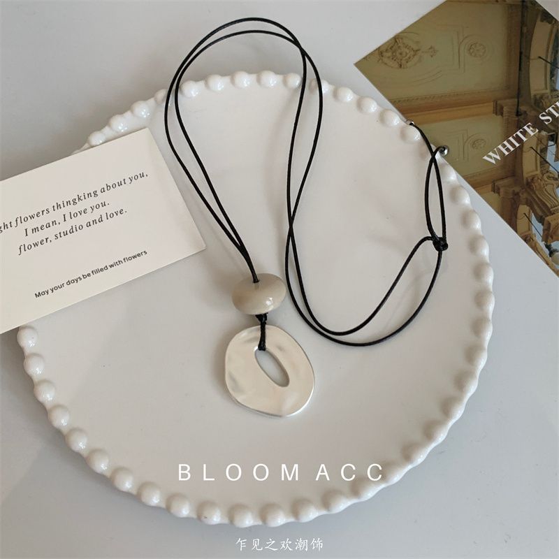 韩国ins简约几何不规则吊坠长款项链女小众气质百搭可调节配饰链详情8