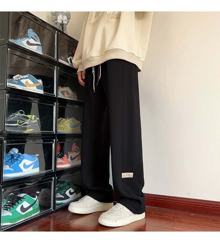 潮牌休闲裤子男宽松春秋新款抽绳运动裤青少年学生高级感卫裤长裤详情19